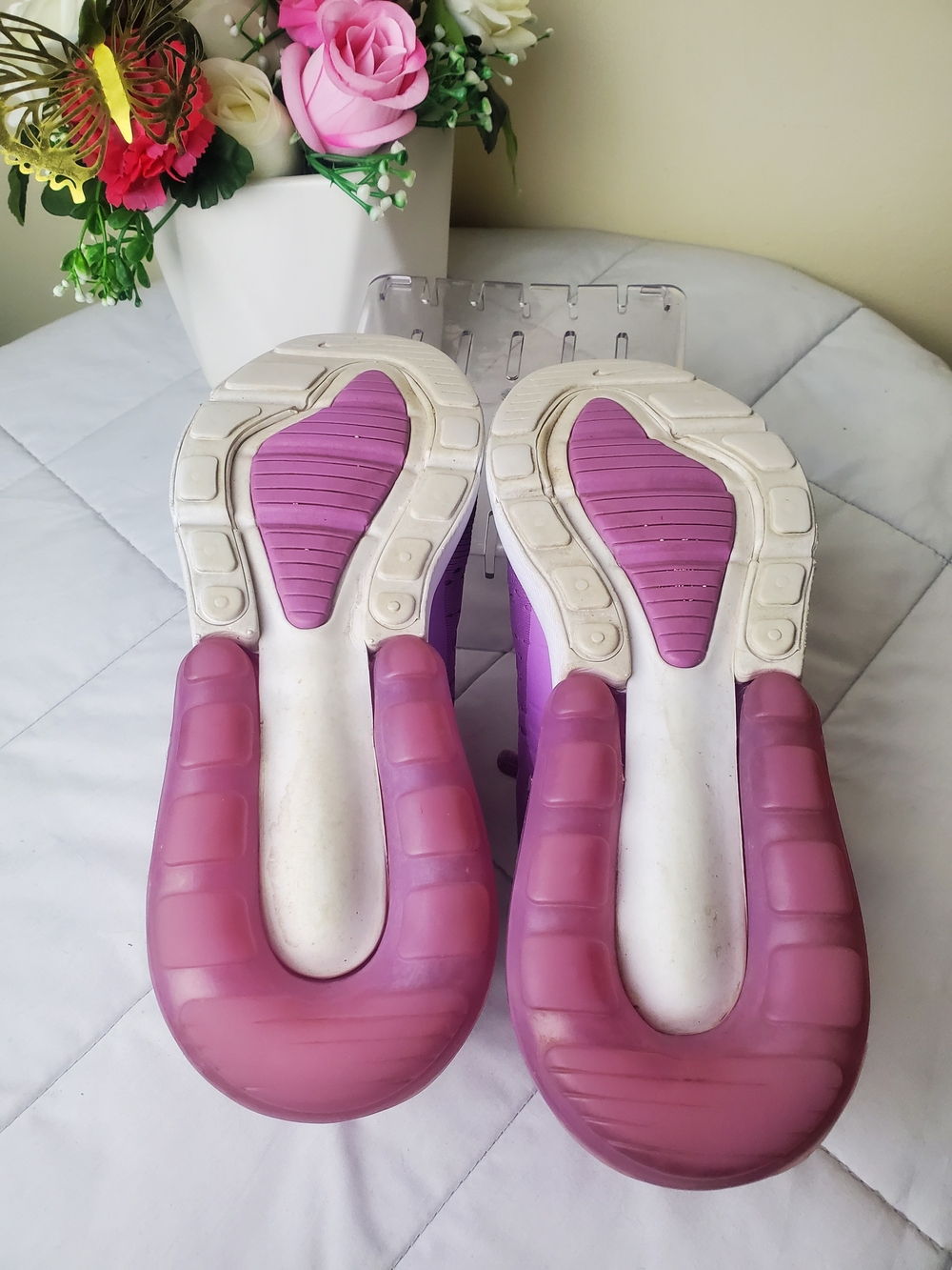 Nike Air Max 270 Women's Athletic Sneakers - Purple Size 4Y - Picture 7 of 7